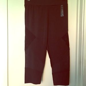 Black Mesh Capri Leggings NEW